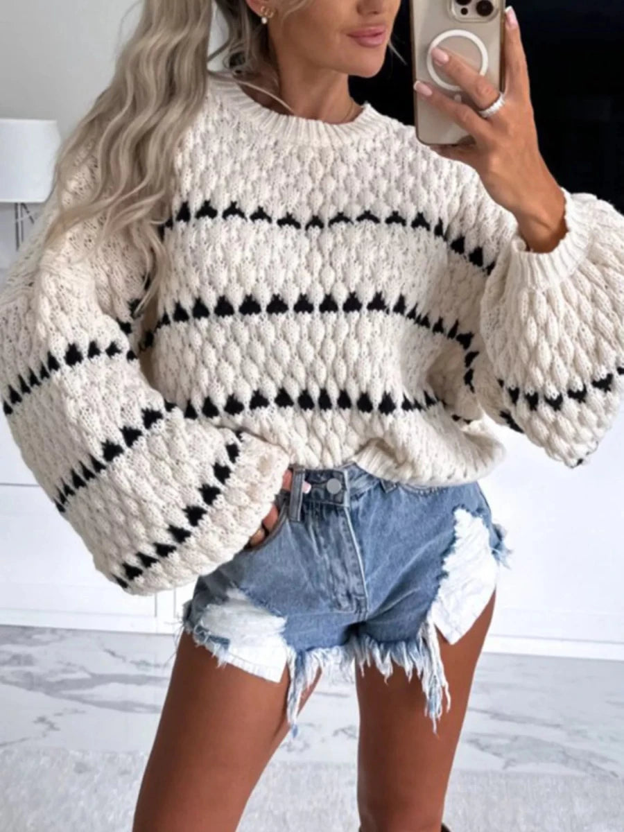 Jetset Meridian Stripe Sweater - Brick + Boho