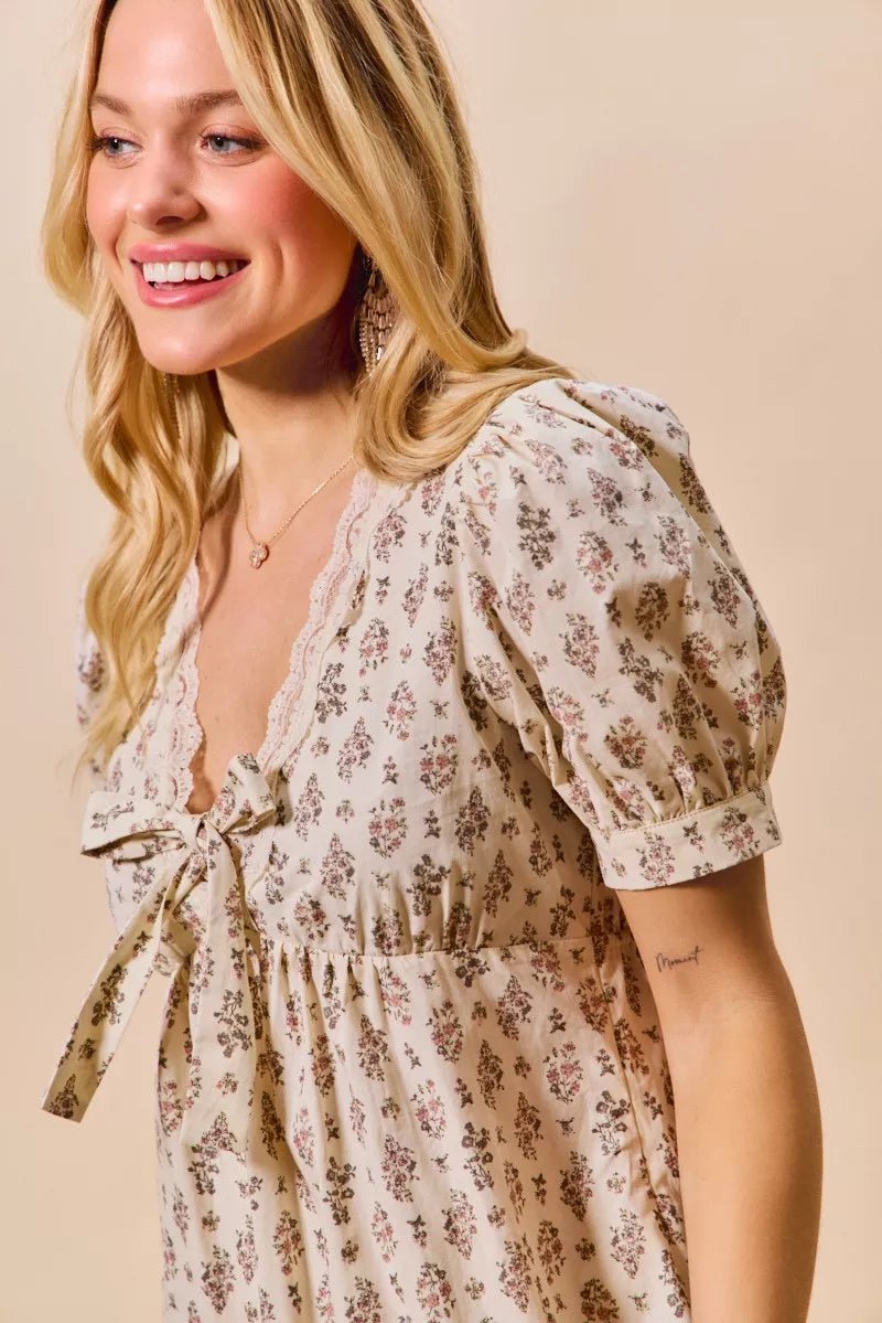 Joni Lace Mini Dress - Brick + Boho