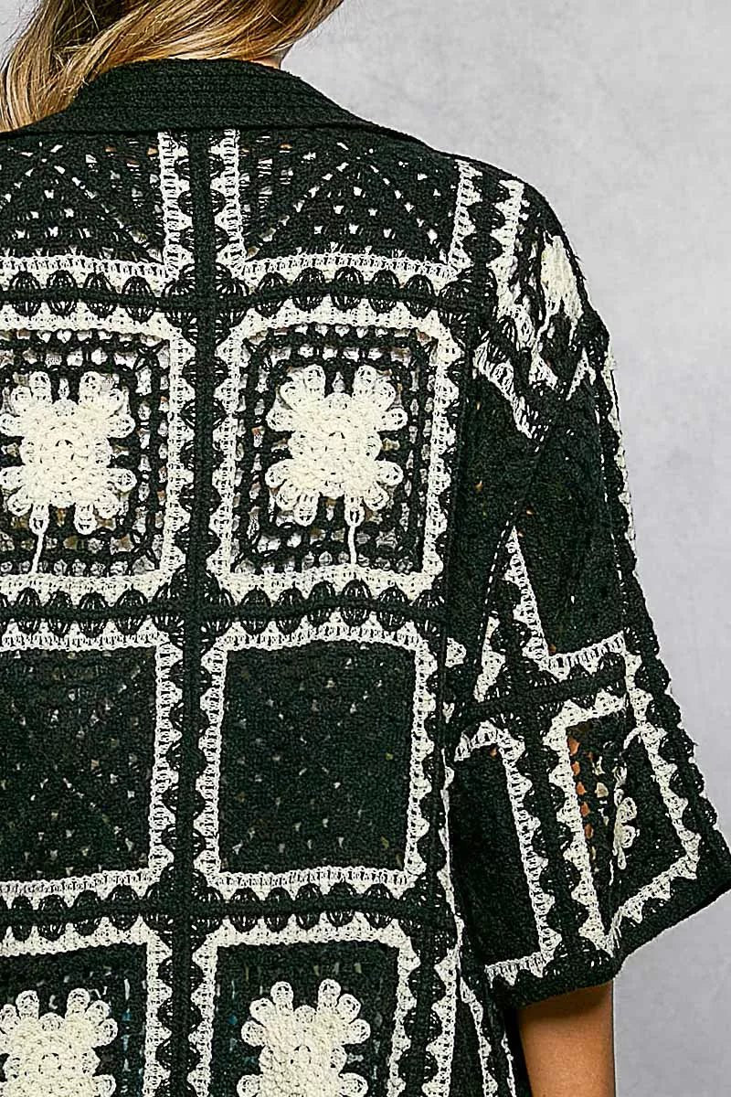 Joplin Meadow Crochet Shirt - Brick + Boho