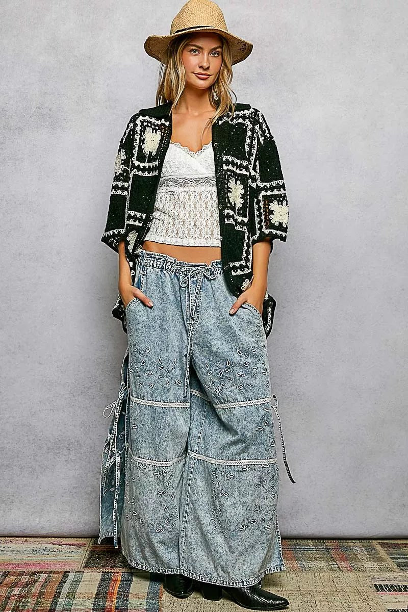 Joplin Meadow Crochet Shirt - Brick + Boho