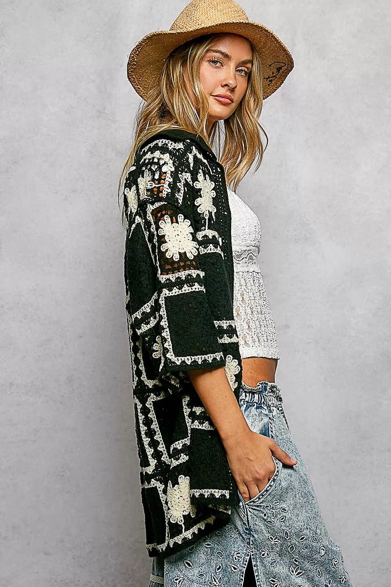 Joplin Meadow Crochet Shirt - Brick + Boho