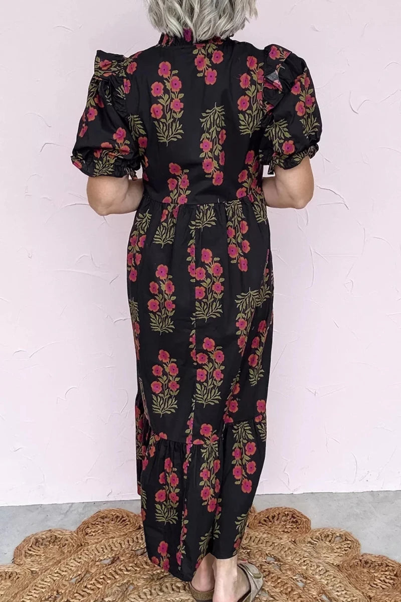 Juniper Journey Tiered Maxi Dress - Brick + Boho