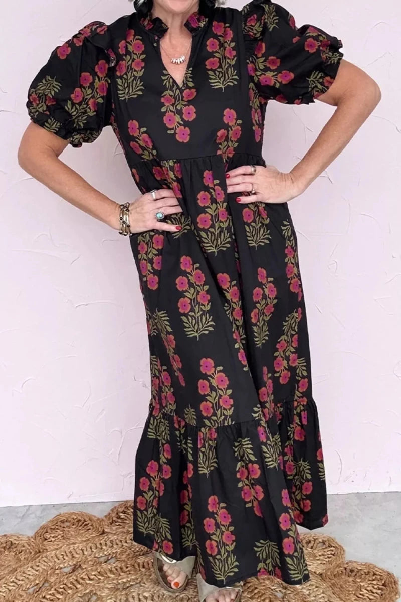 Juniper Journey Tiered Maxi Dress - Brick + Boho