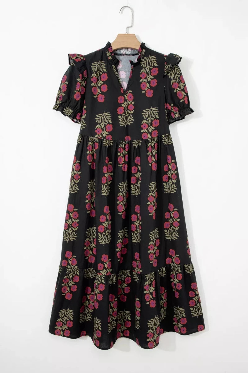 Juniper Journey Tiered Maxi Dress - Brick + Boho