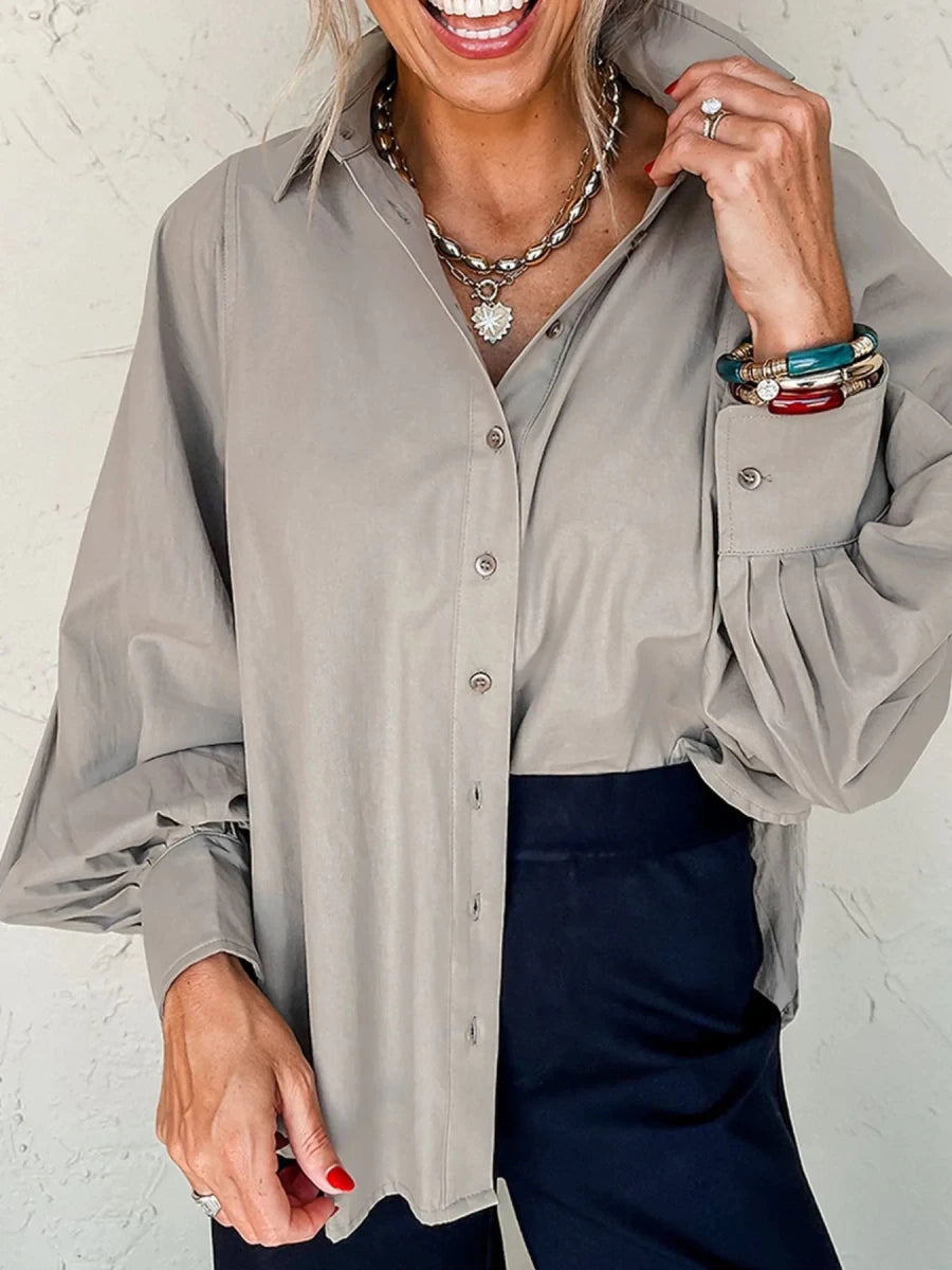 Knotted Cotton Blouse - Brick + Boho