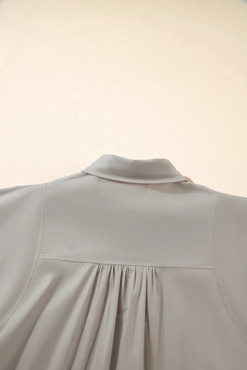 Knotted Cotton Blouse - Brick + Boho