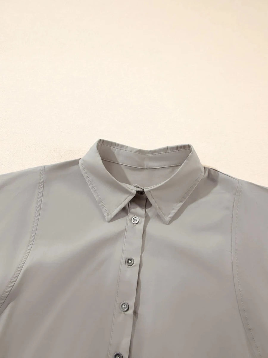 Knotted Cotton Blouse - Brick + Boho