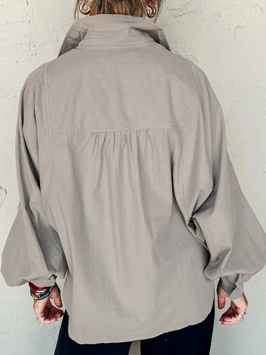 Knotted Cotton Blouse - Brick + Boho