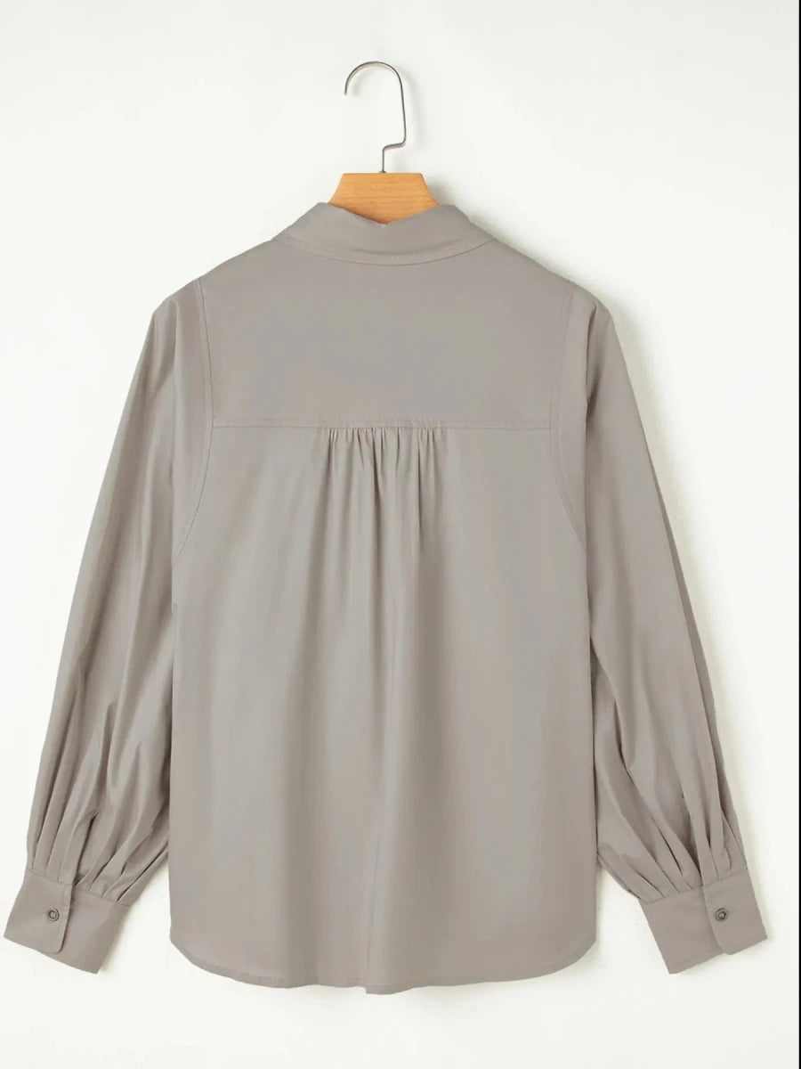 Knotted Cotton Blouse - Brick + Boho