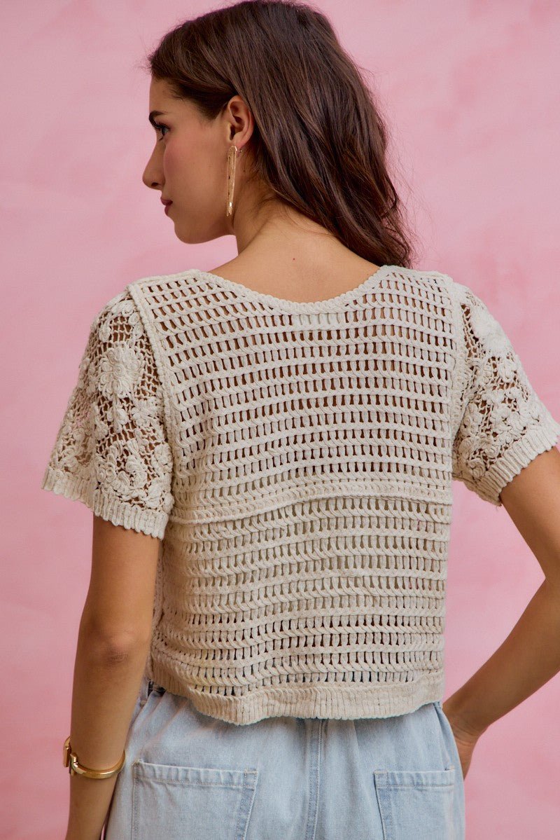 Lace Whispers Crochet Cardigan - Brick + Boho