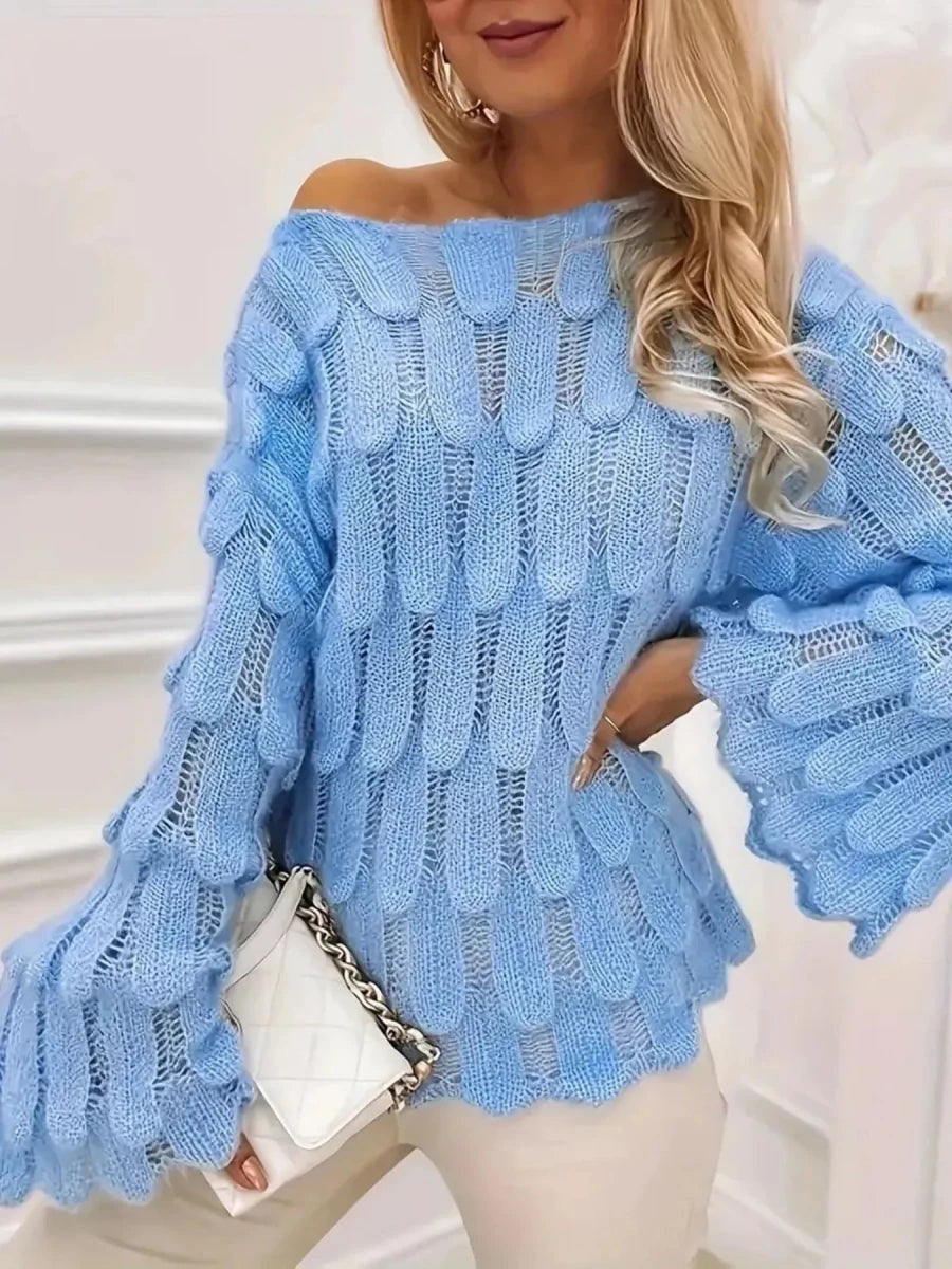 Lighthouse Bell Sleeve Knit - Brick + Boho