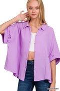 Lilac Field Oversize Blouse - Brick + Boho