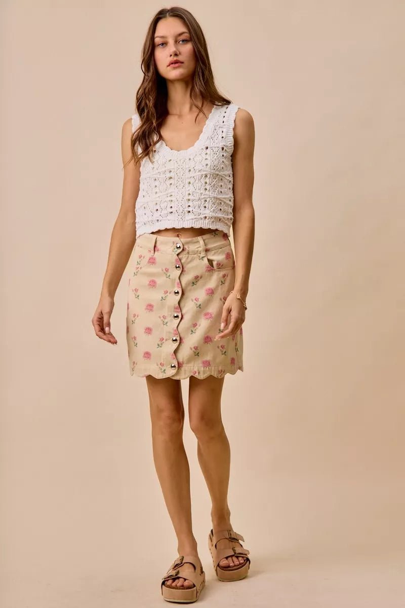 Little Wing Ruffled Tiered Skirt - Brick + Boho