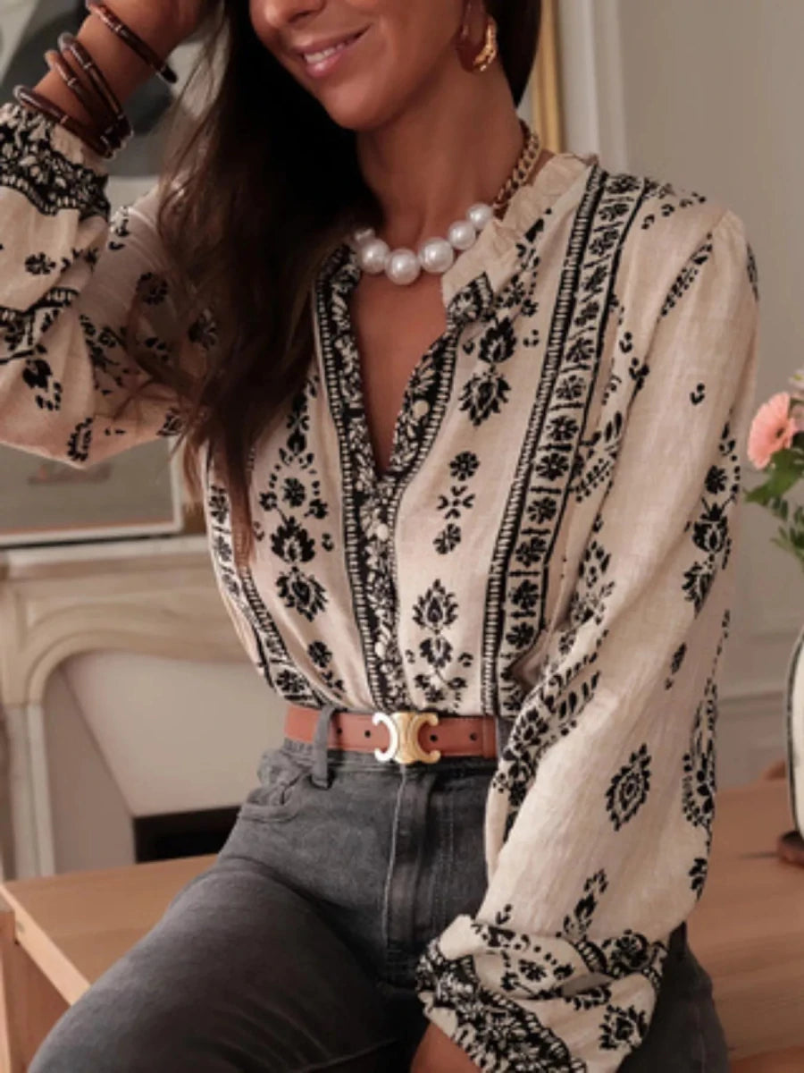Lush Ruffle Blouse - Brick + Boho