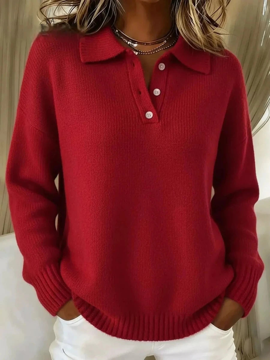 Magic Carpet Collared Knit - Brick + Boho