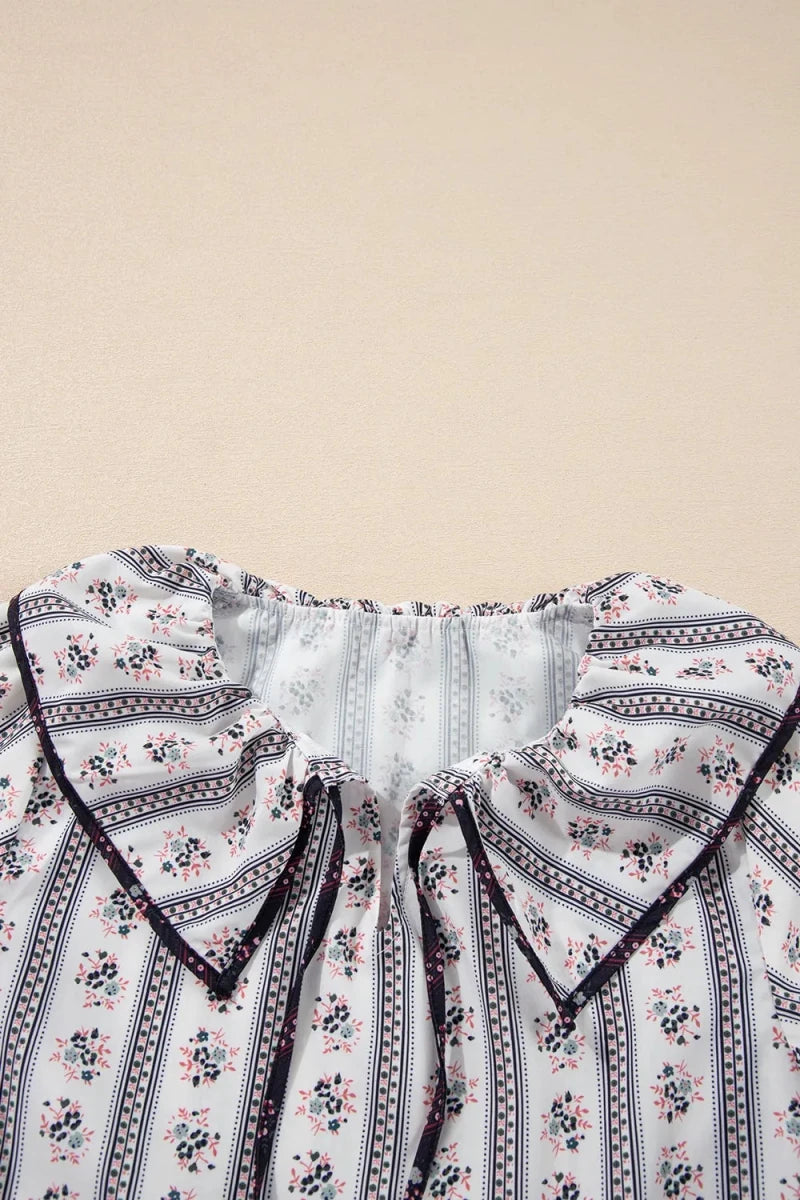 Marble Structured Blouse - Brick + Boho