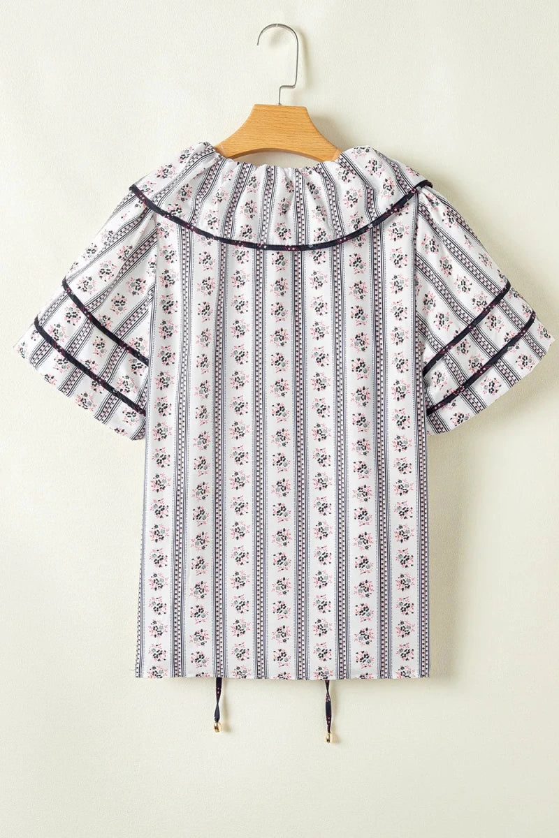 Marble Structured Blouse - Brick + Boho