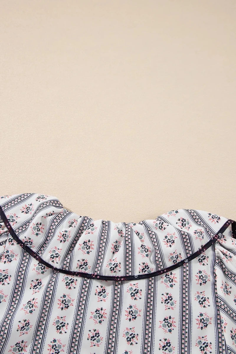 Marble Structured Blouse - Brick + Boho