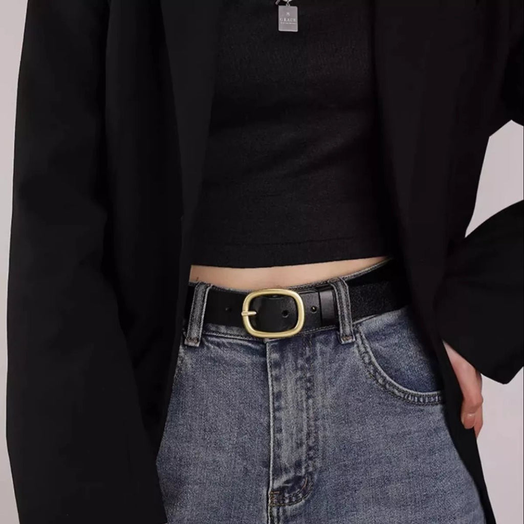 Masterful Gilded Leather Belt - Brick + Boho