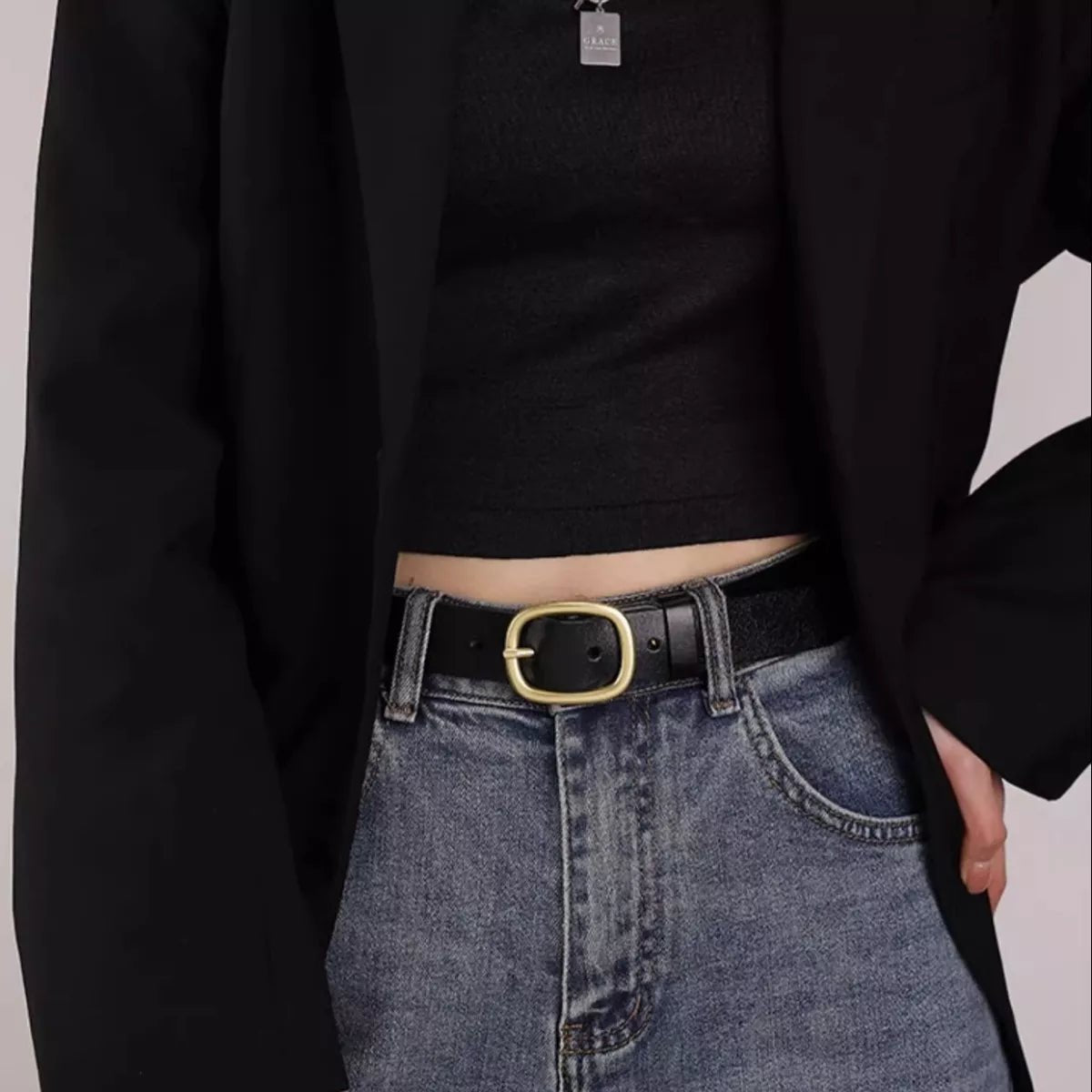 Masterful Gilded Leather Belt - Brick + Boho