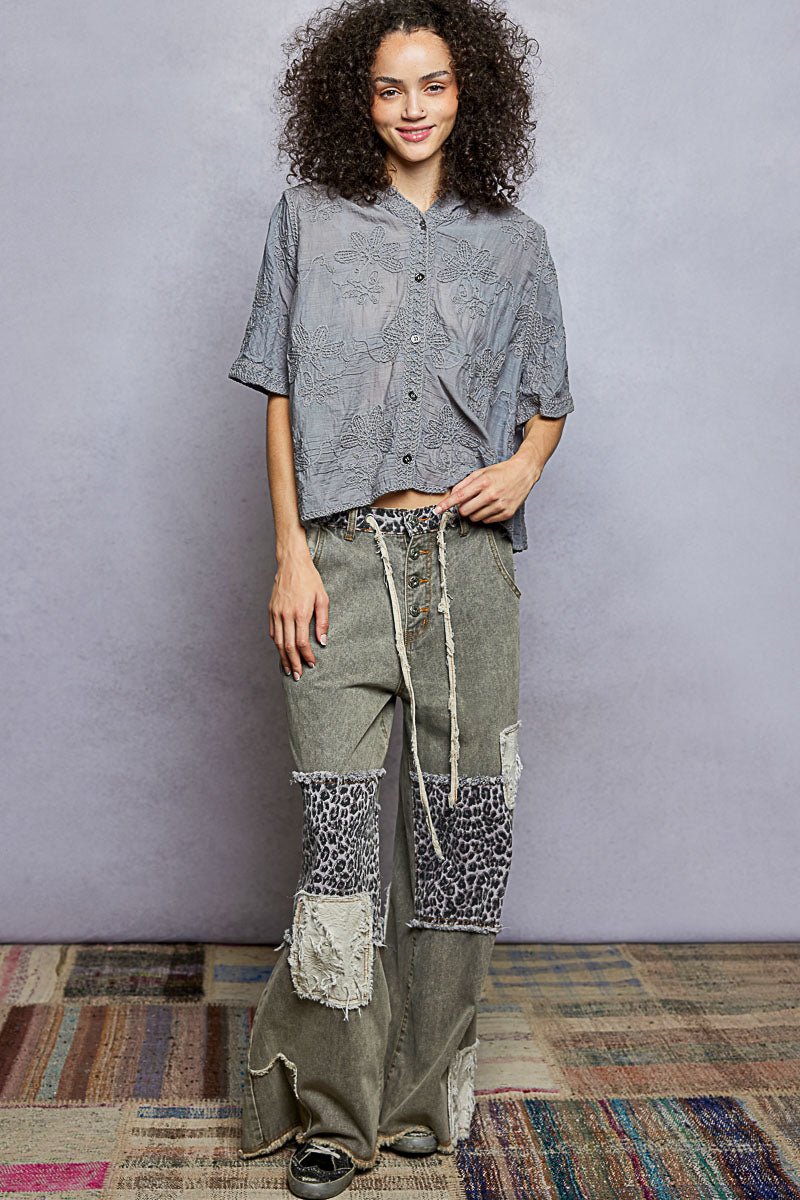 Meadow Bloom Hooded Shirt - Brick + Boho