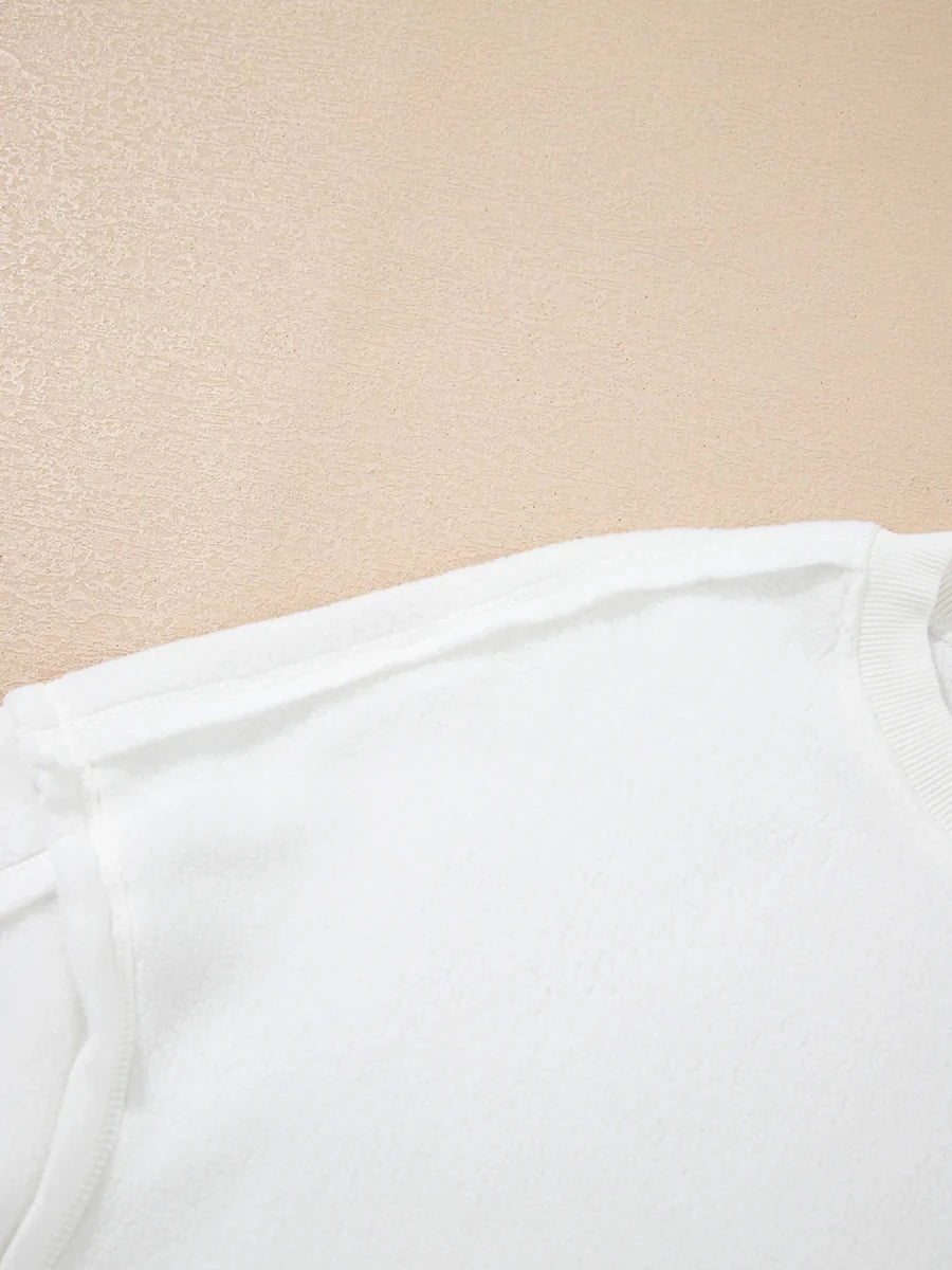 Meridian White Knit Top - Brick + Boho