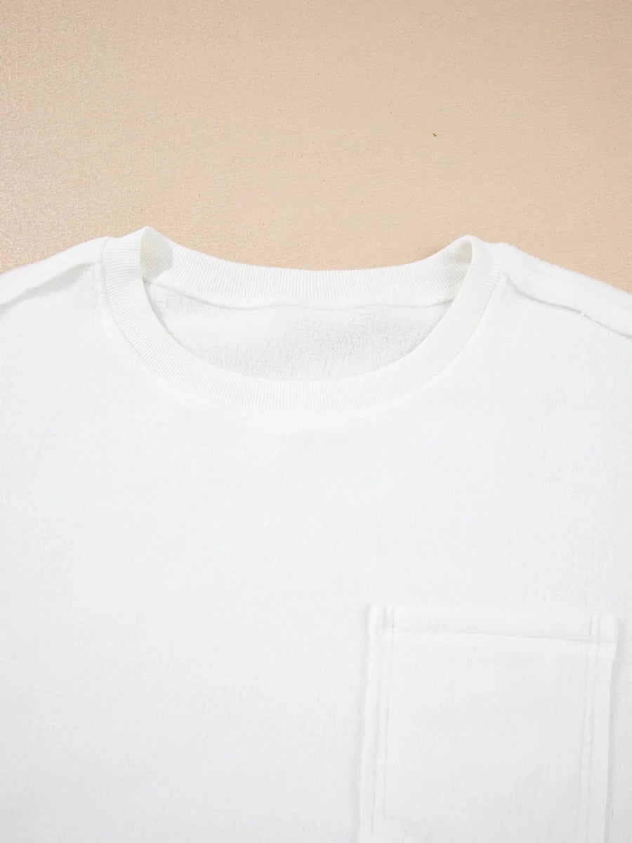Meridian White Knit Top - Brick + Boho