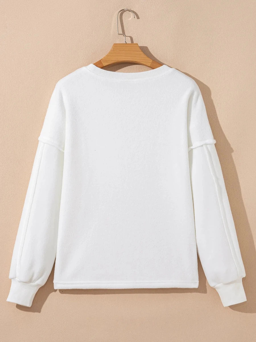 Meridian White Knit Top - Brick + Boho