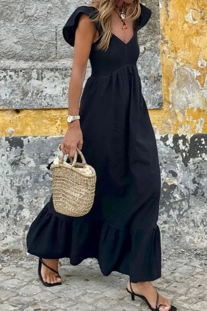 Metropolitan Ruffle Cap Maxi - Brick + Boho
