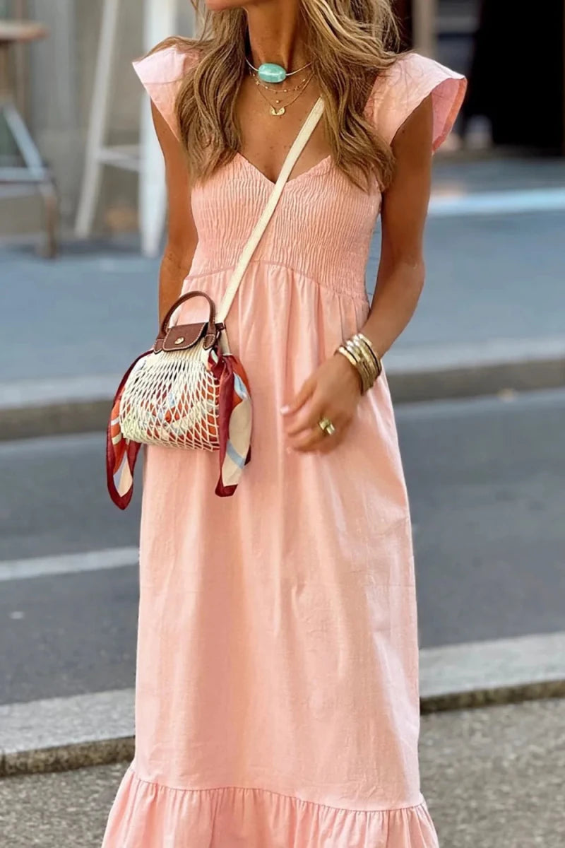 Metropolitan Ruffle Cap Maxi - Brick + Boho