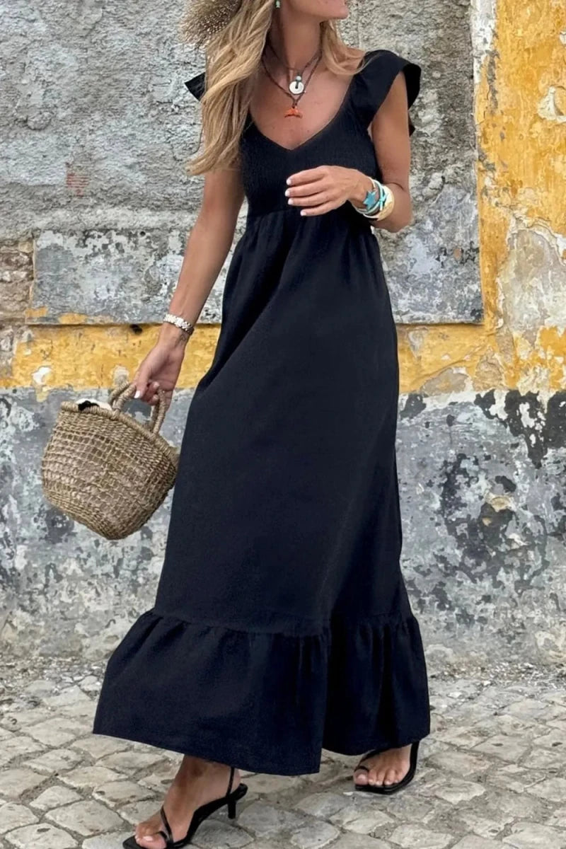 Metropolitan Ruffle Cap Maxi - Brick + Boho