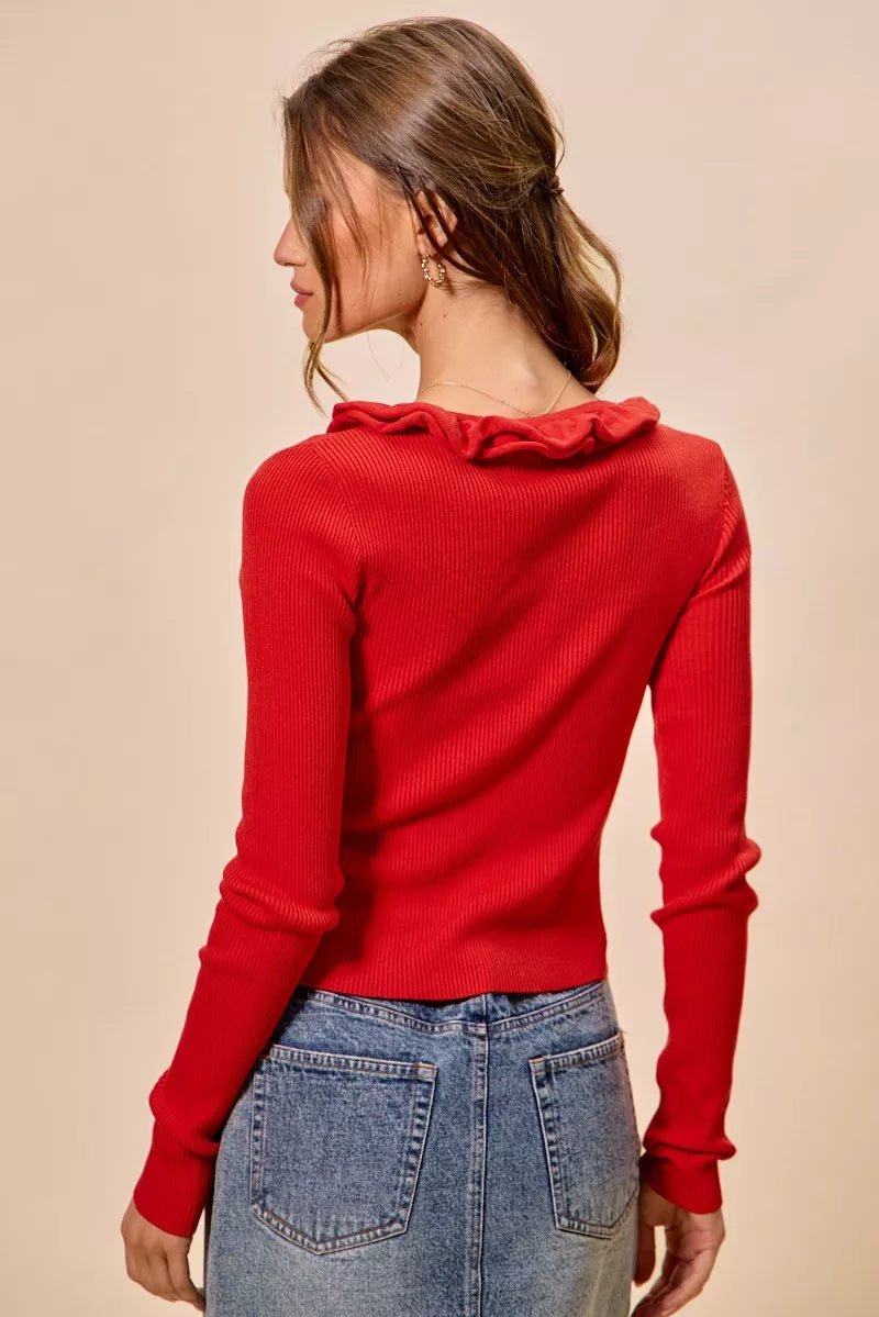 Mojave Mist Cascade Ribbed Cardigan - Brick + Boho