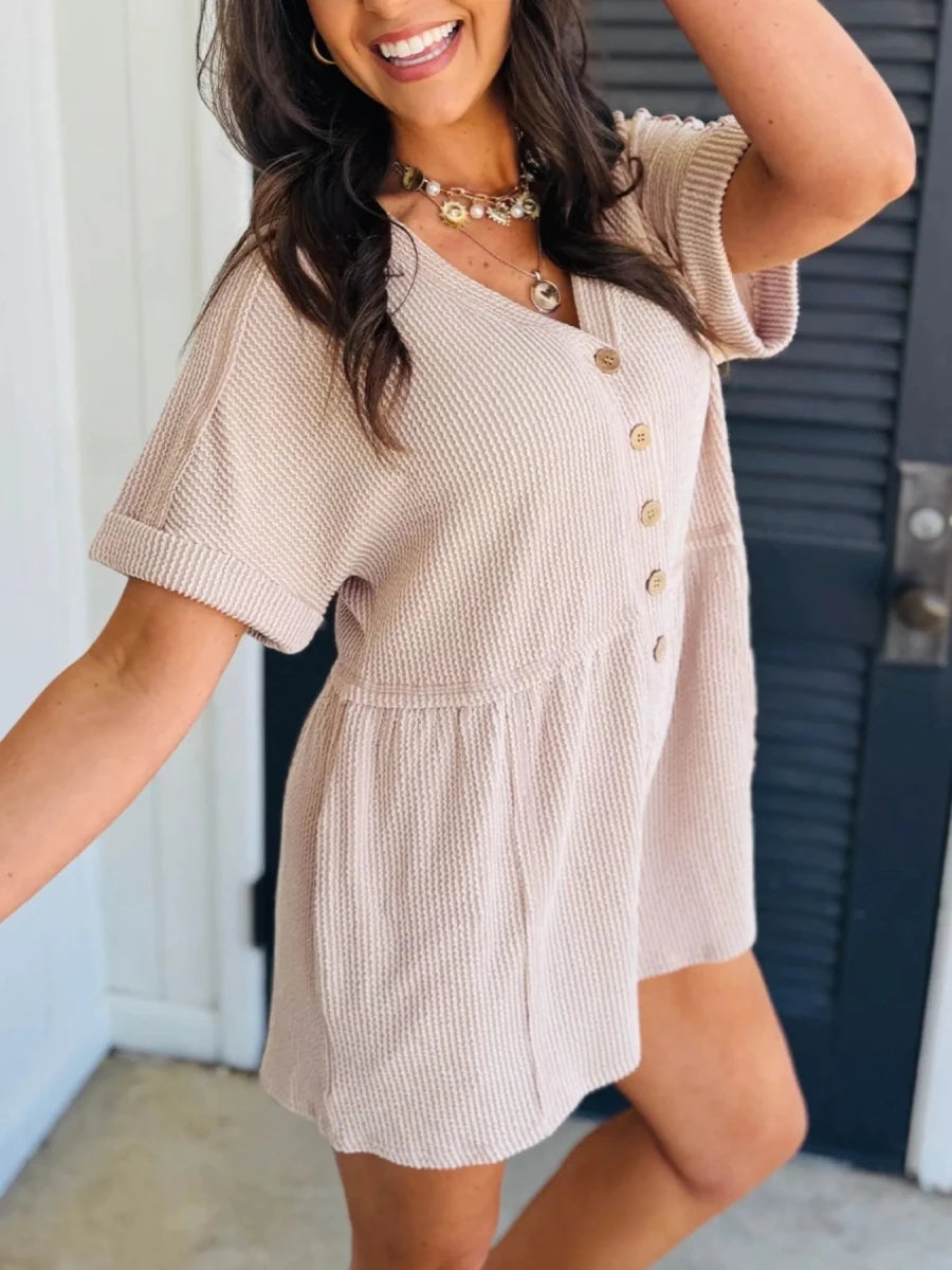 Monumental Ribbed Romper - Brick + Boho