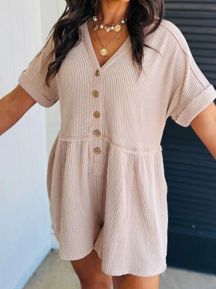 Monumental Ribbed Romper - Brick + Boho