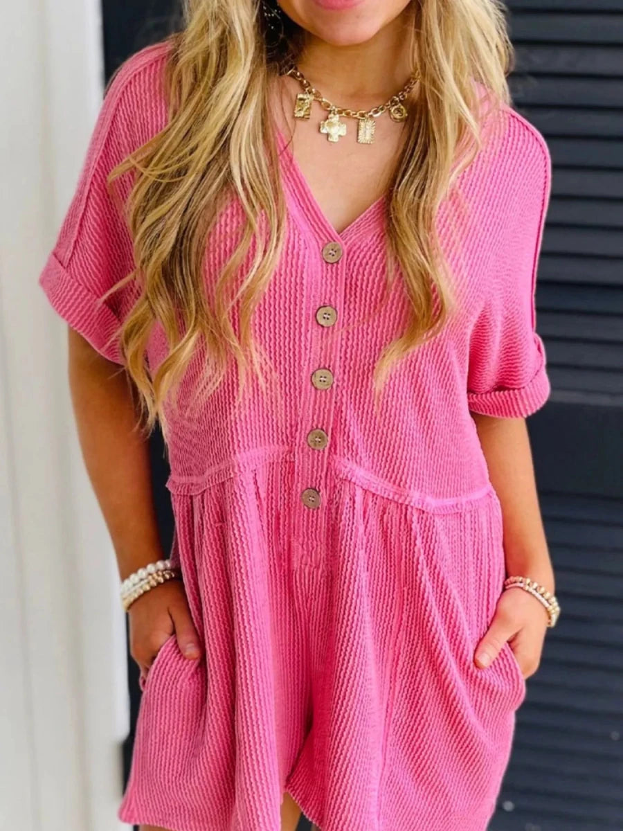 Monumental Ribbed Romper - Brick + Boho