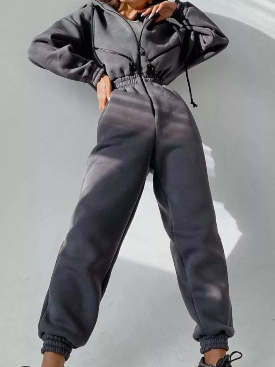 Moon Bound Hooded Jumpsuit - Brick + Boho