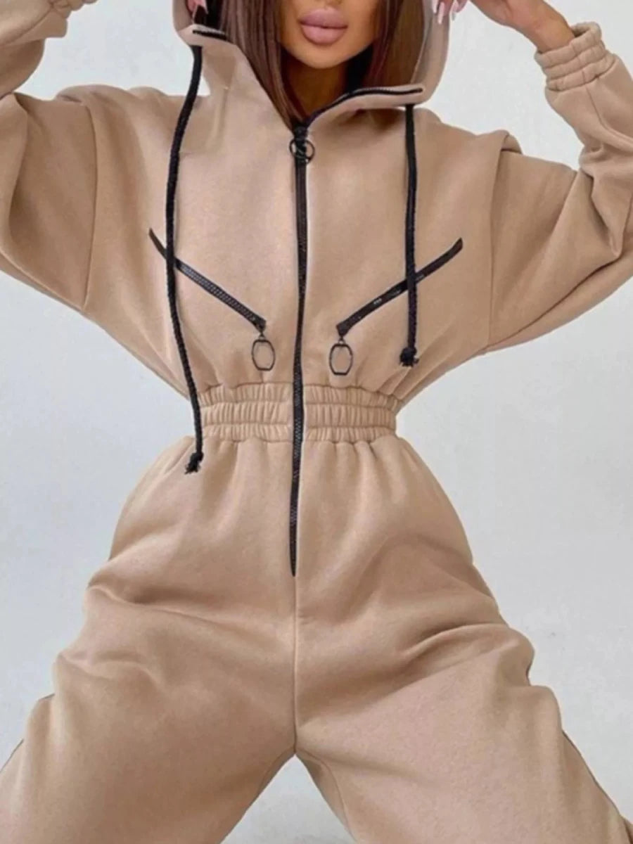 Moon Bound Hooded Jumpsuit - Brick + Boho