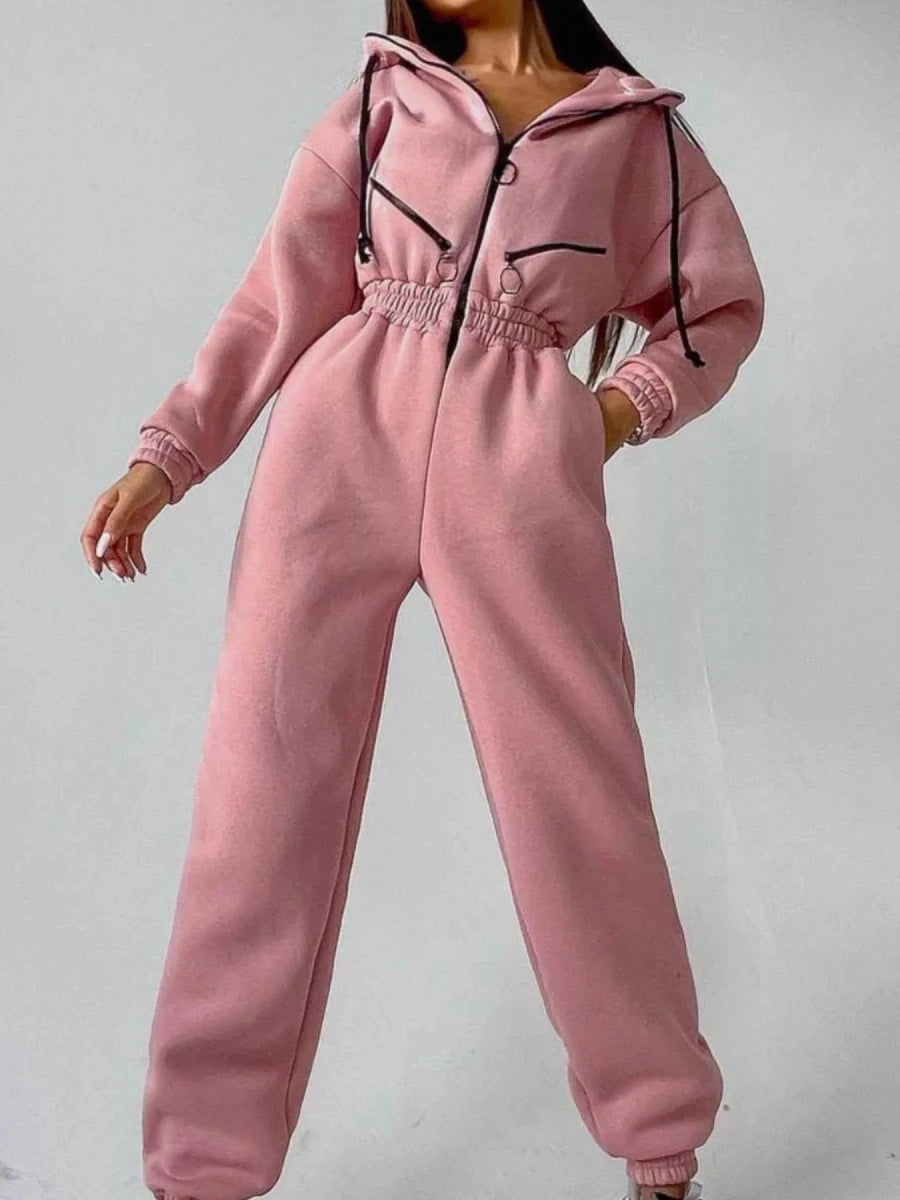 Moon Bound Hooded Jumpsuit - Brick + Boho
