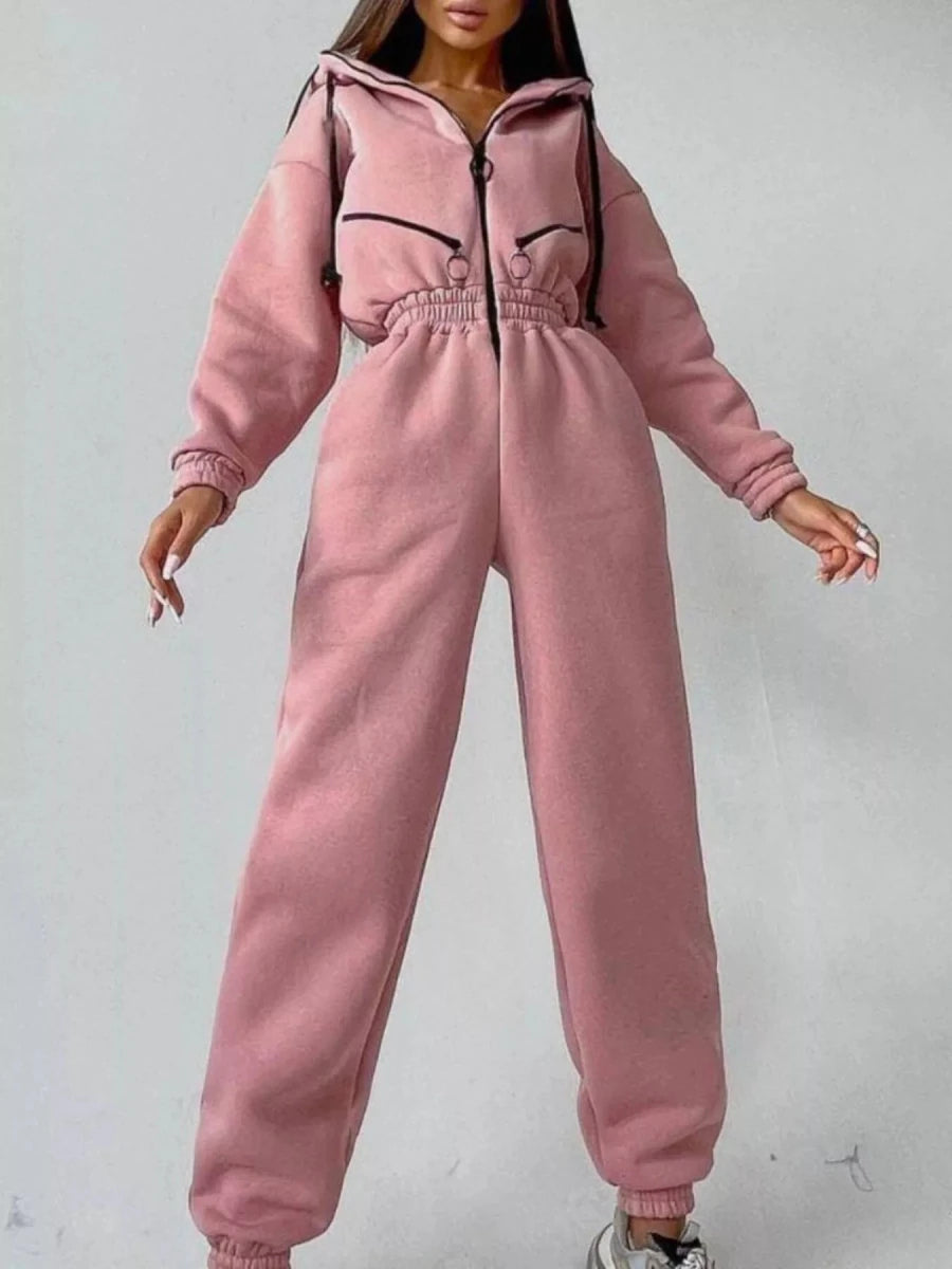 Moon Bound Hooded Jumpsuit - Brick + Boho