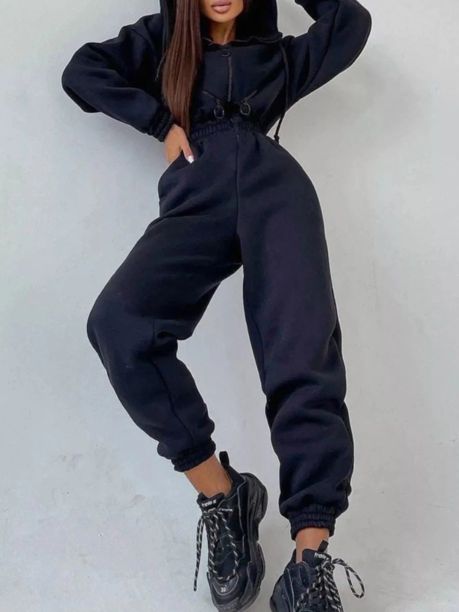 Moon Bound Hooded Jumpsuit - Brick + Boho