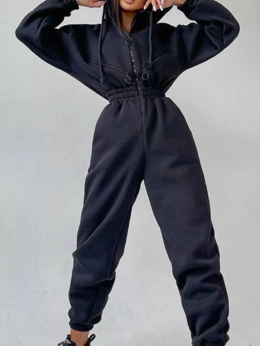 Moon Bound Hooded Jumpsuit - Brick + Boho
