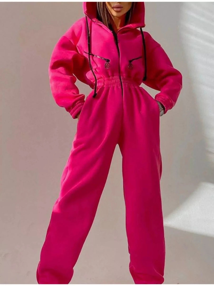 Moon Bound Hooded Jumpsuit - Brick + Boho