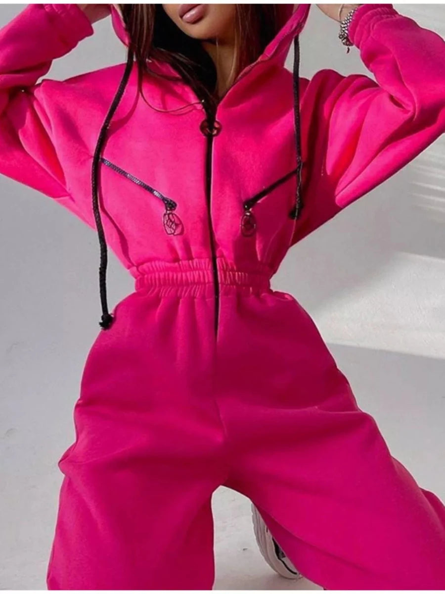 Moon Bound Hooded Jumpsuit - Brick + Boho
