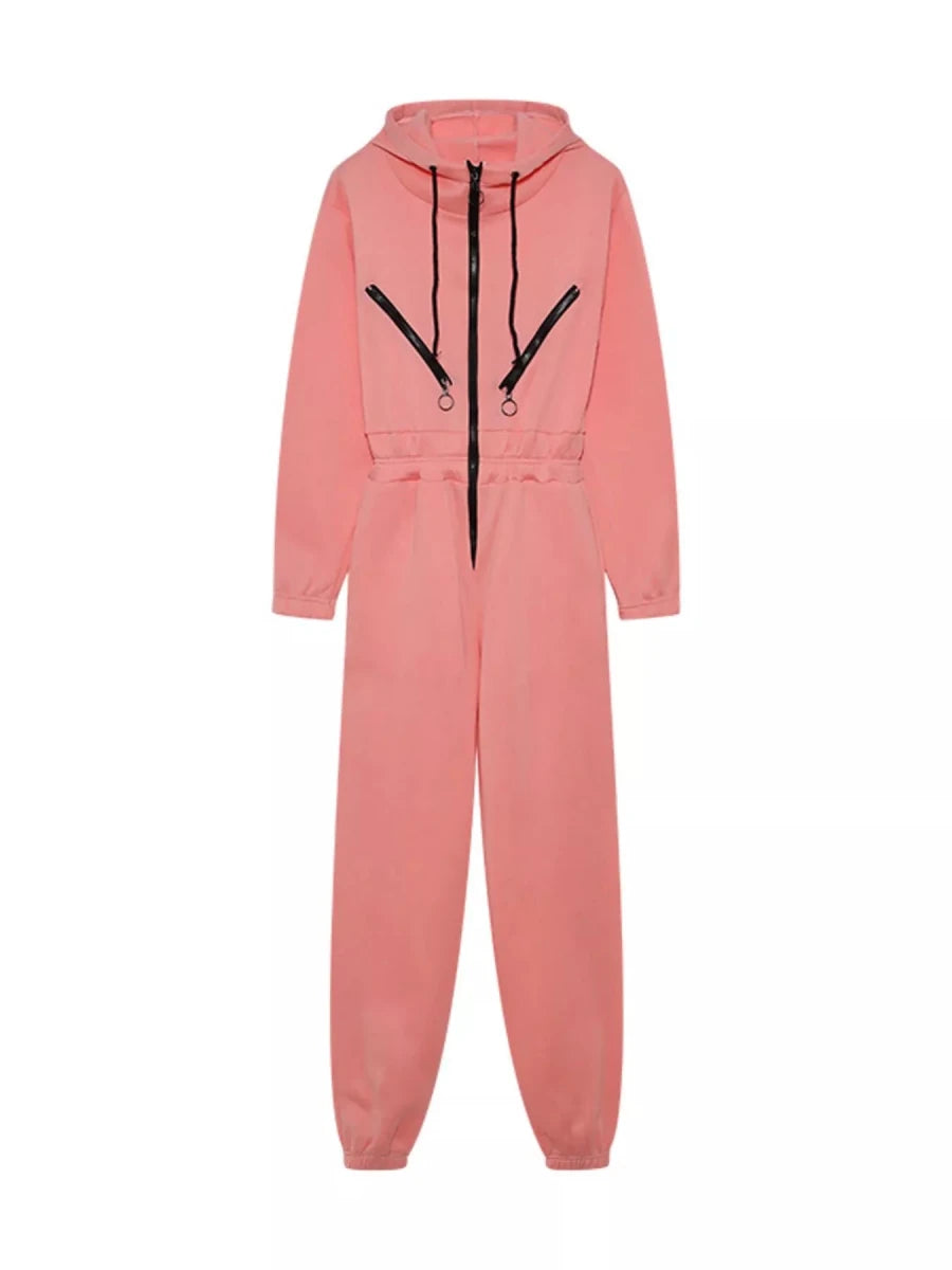 Moon Bound Hooded Jumpsuit - Brick + Boho
