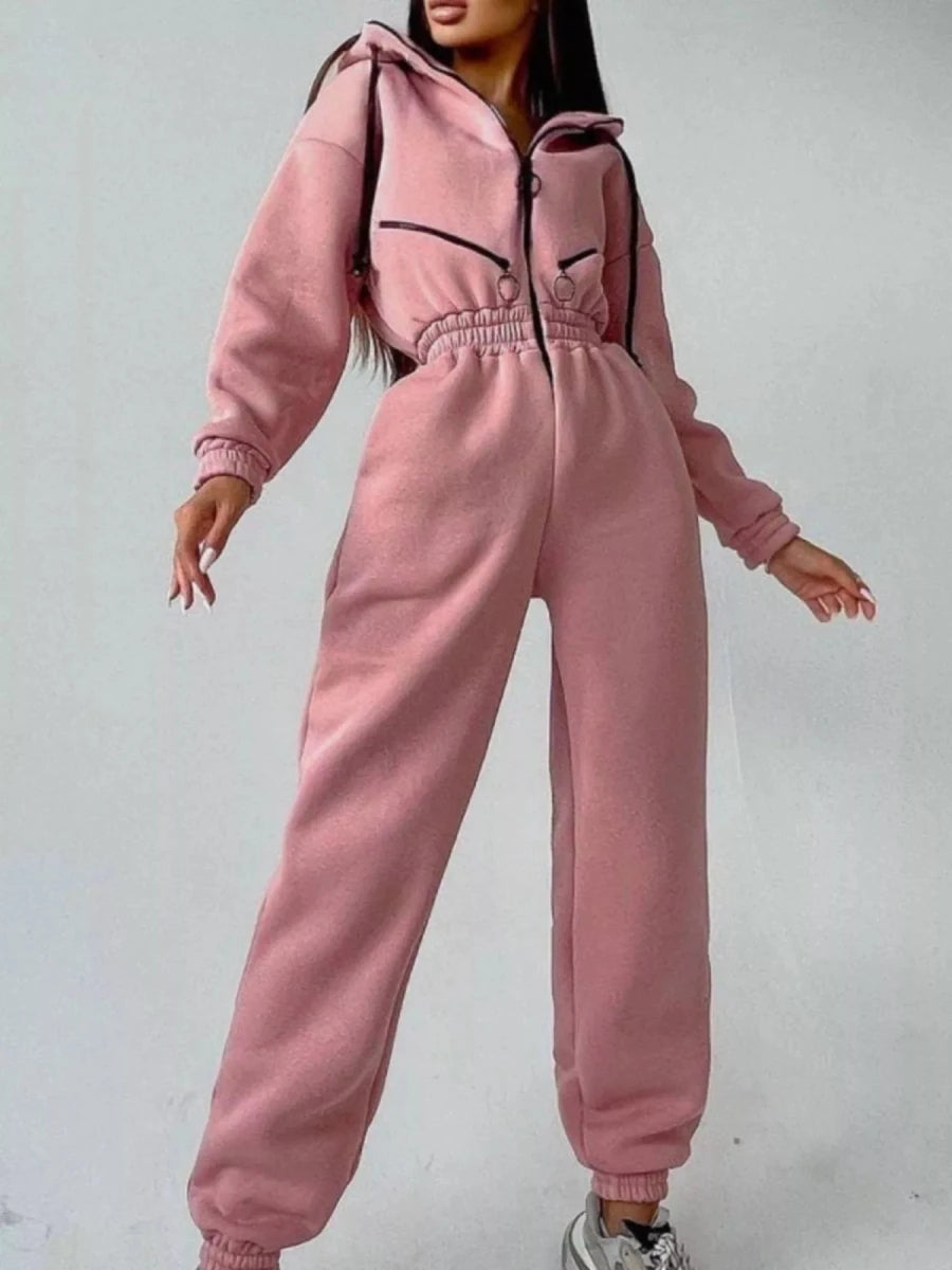 Moon Bound Hooded Jumpsuit - Brick + Boho