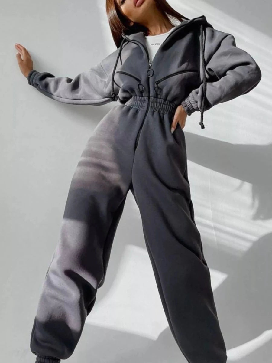 Moon Bound Hooded Jumpsuit - Brick + Boho