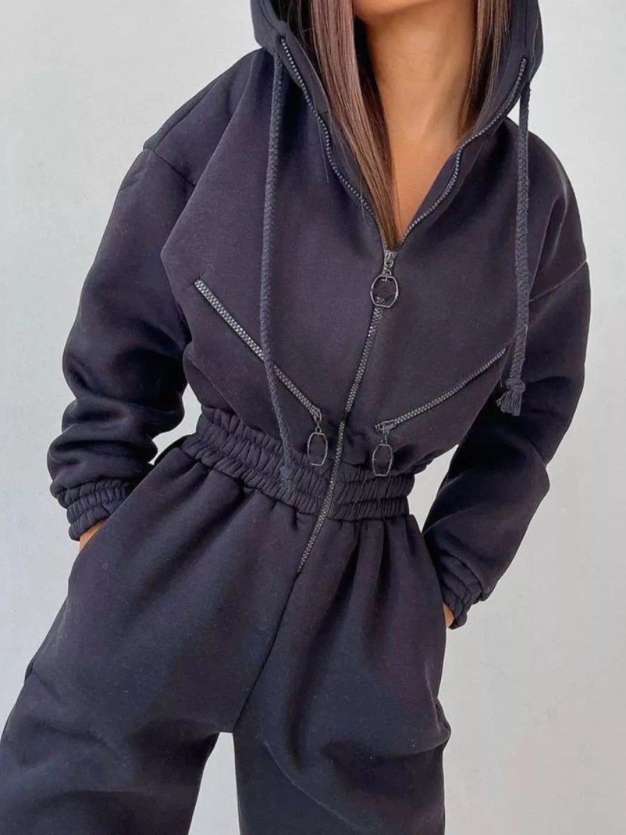 Moon Bound Hooded Jumpsuit - Brick + Boho