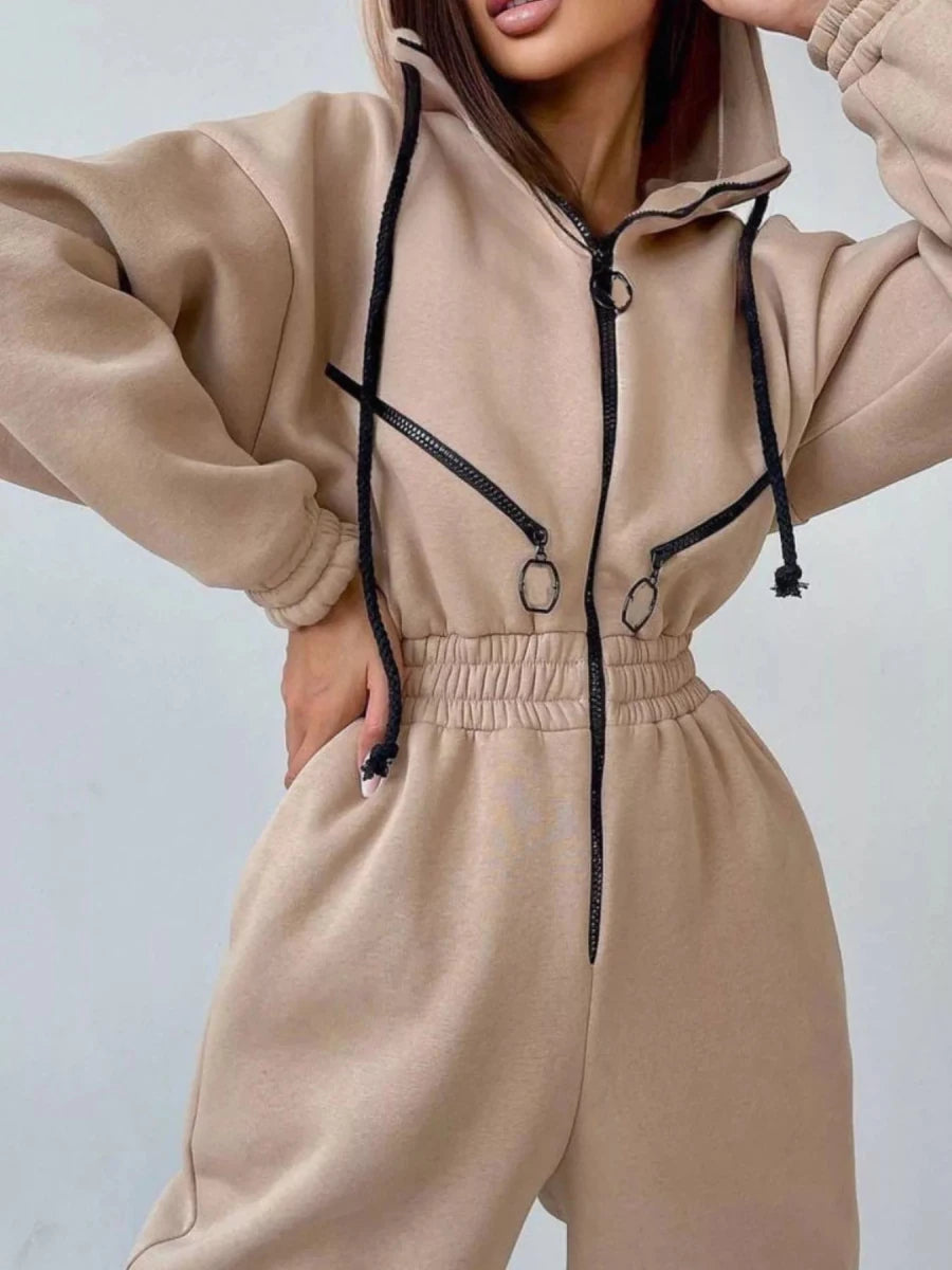 Moon Bound Hooded Jumpsuit - Brick + Boho
