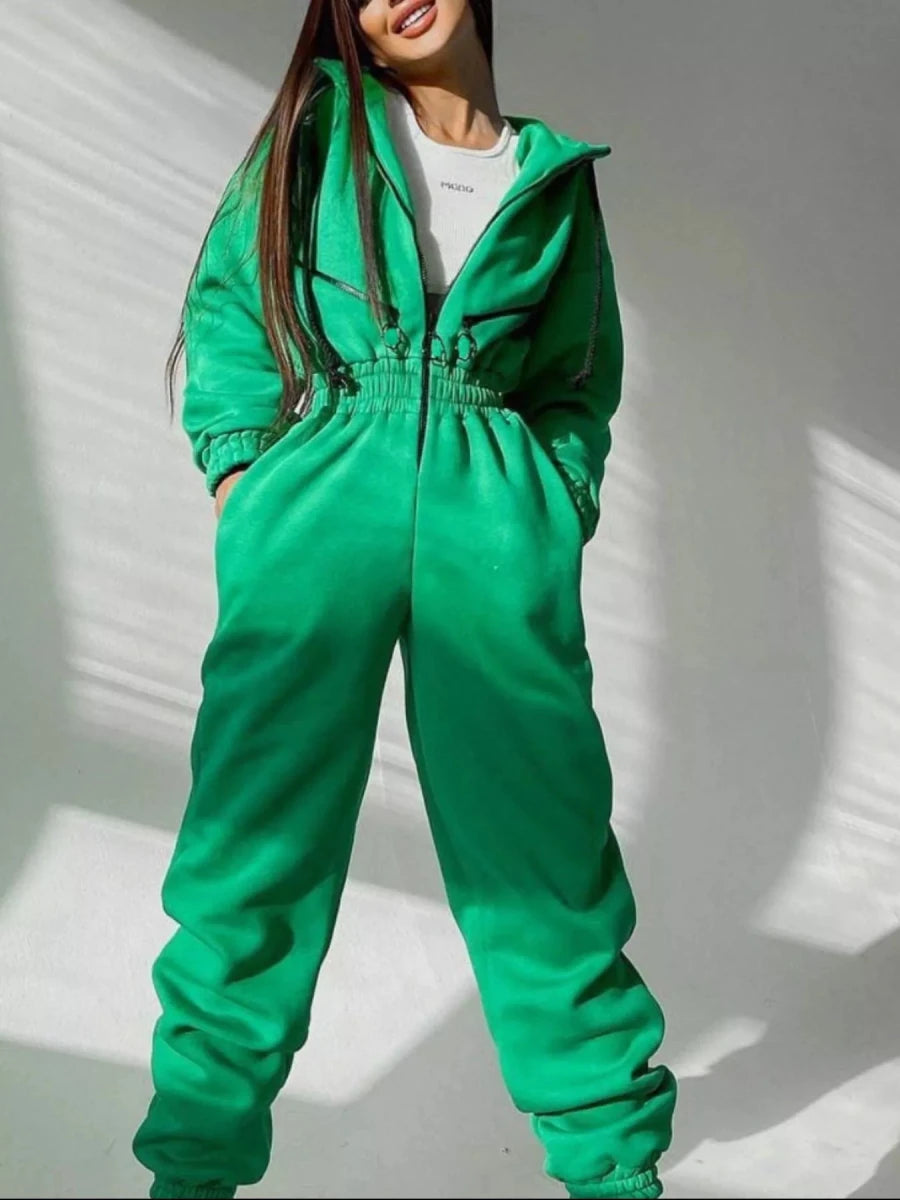 Moon Bound Hooded Jumpsuit - Brick + Boho