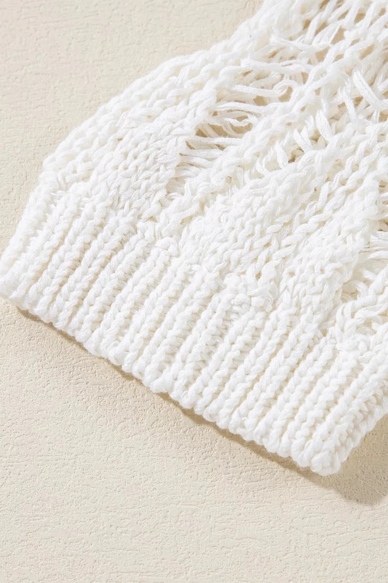 Mountain Whisper Openwork Sweater - Brick + Boho